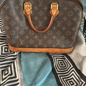 Louis Vuitton Brown and Tan Satchel with Iconic Monogram